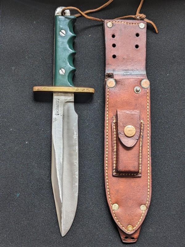 Rare Randall Knife 1950’s Model 14 Attack Tenite Handle -Heiser Riveted Sheath! Rare Randall Knife 1950’s Model 14 Attack Tenite Handle -Heiser Riveted Sheath!