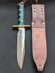 Rare Randall Knife 1950’s Model 14 Attack Tenite Handle -Heiser Riveted Sheath!