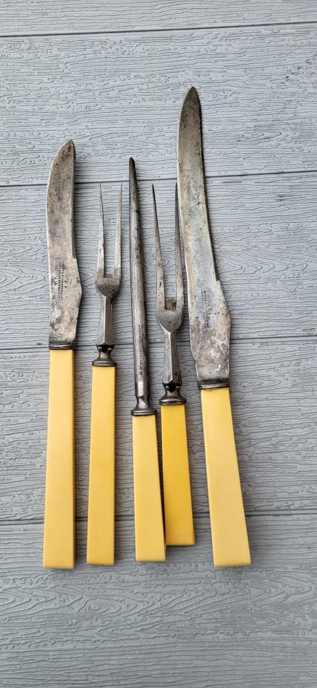  Joseph Rodgers and Sons, 5pc Steel bladed Carving set