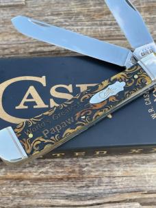 CASE XX ** SFO 2024 ANTIQUE BONE "WORLD'S GREATEST PAPAW" TRAPPER 