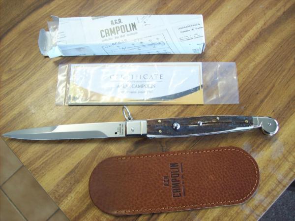 A.G.A. Campolin "The Sicilian" 12" Fighting Knife Maniago, Italy Genuine Stag/Antler UNUSED NIB. A.G.A. Campolin "The Sicilian" 12" Fighting Knife Maniago, Italy Genuine Stag/Antler UNUSED NIB.