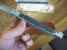 A.G.A. Campolin "The Sicilian" 12" Fighting Knife Maniago, Italy Genuine Stag/Antler UNUSED NIB.