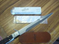 A.G.A. Campolin "The Sicilian" 12" Fighting Knife Maniago, Italy Genuine Stag/Antler UNUSED NIB.
