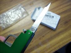 A.G.A. Campolin Rare Italian Gun Knife in Green Circa 2019 UNUSED W/Box