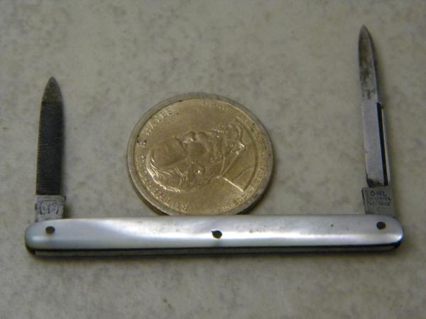 Vintage OWL Cutlery Co Pearl Pen Knife 