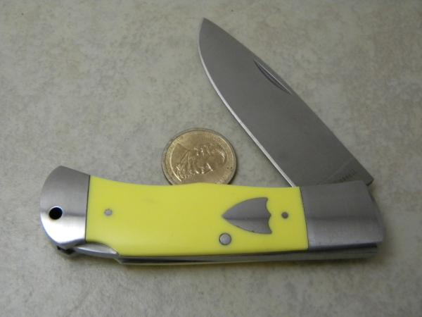 A.G. Russell Yellow Lockback Knife 