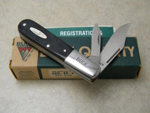 Buck USA Black Saw Cut Delrin Barlow Knife c.1999 NIB