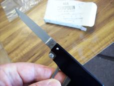 A.G.A. Campolin Rare Italian Gun Knife Black Ebonywood Circa 2019 UNUSED W/Box