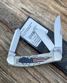 CASE XX ** 2024 SHOT SHOW SPECIAL FLAG EMBELLISHED SMOOTH NATURAL BONE SOWBELLY 