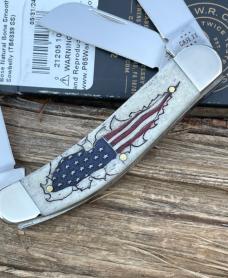 CASE XX ** 2024 SHOT SHOW SPECIAL FLAG EMBELLISHED SMOOTH NATURAL BONE SOWBELLY 