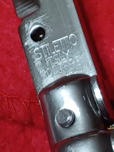 11" Vintage Stiletto Italy red acrylic. 