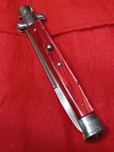 11" Vintage Stiletto Italy red acrylic. 