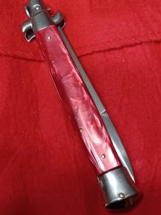 11" Vintage Stiletto Italy red acrylic. 