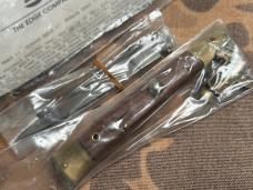 Vtg EdgeCo 9” Italian Stiletto Switchblade kit Brass/Wood RARE MINT NOS sealed unassembled original 