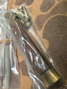 Vtg EdgeCo 9” Italian Stiletto Switchblade kit Brass/Wood RARE MINT NOS sealed unassembled original 