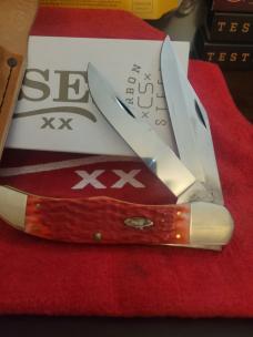 Case xx carbon steel dark red folding hunter