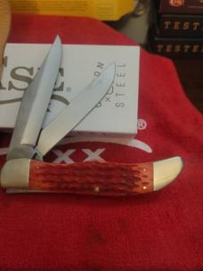 Case xx carbon steel dark red folding hunter