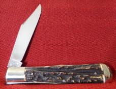  SHOUSE & HARDIN GERMANY FOLDING HUNTER THE CONQUEROR AXE SHIELD GENUINE STAG CHECK OR MONEY ORDER
