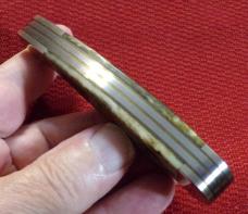 AMERICAN BLADE COLLECTORS 1987 DAMASCUS SADDLE HORN TRAPPER KNIFE #879 ( CHECK OR MONEY ORDER )