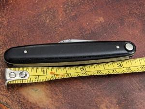 Press Button Knife Company -Walden Knife Co - Black Handle Pen Knife
