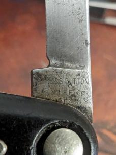 Press Button Knife Company -Walden Knife Co - Black Handle Pen Knife 