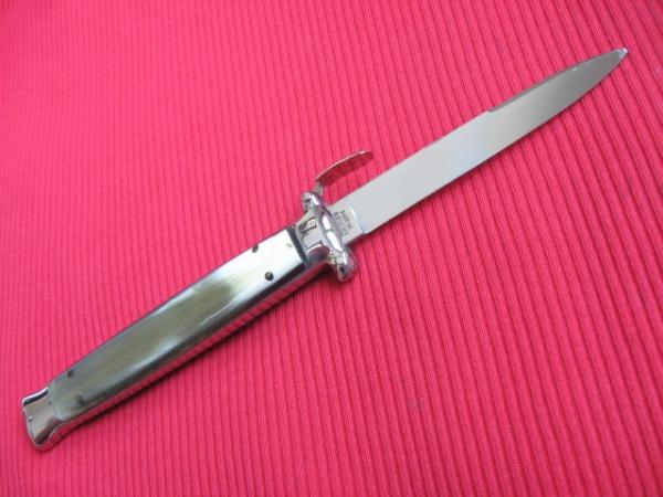 Vintage Italian Horn Trap Door OTF Switchblade Knife - Mint