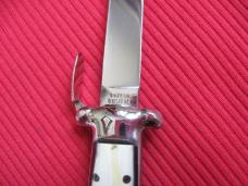 Vintage Italian Horn Trap Door OTF Switchblade Knife - Mint