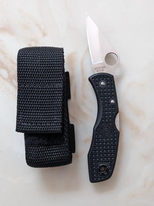 Used Spyderco FRN handle, older barrel bolt model Used Spyderco FRN handle, older barrel bolt model
