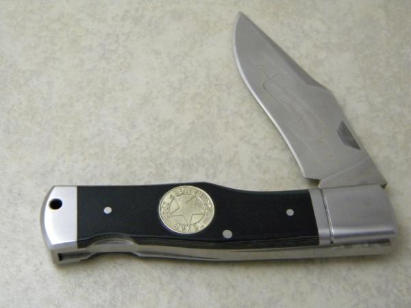 A.G. Russell 2008 Texas Ranger Micarta Lockback Gunstock Knife 
