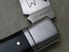 A.G. Russell 2008 Texas Ranger Micarta Lockback Gunstock Knife 