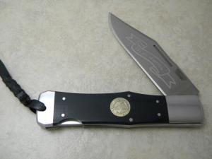 A.G. Russell 2014 Texas Ranger 191 Years of Service Micarta Lockback Gunstock Knife 