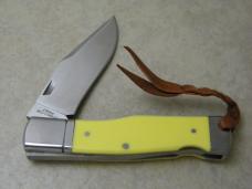 A.G. Russell Yellow Lockback Gunstock Knife 