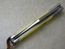 A.G. Russell Yellow Lockback Gunstock Knife 