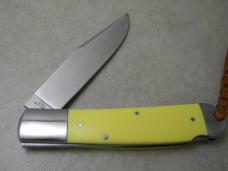 A.G. Russell Yellow Lockback Folding Hunter Knife 