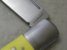 A.G. Russell Yellow Lockback Folding Hunter Knife 