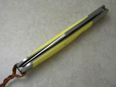 A.G. Russell Yellow Lockback Folding Hunter Knife 