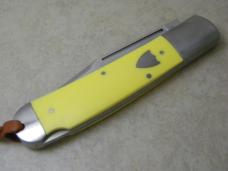 A.G. Russell Yellow Lockback Folding Hunter Knife 