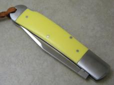 A.G. Russell Yellow Lockback Folding Hunter Knife 