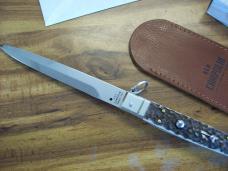 A.G.A. Campolin "The Sicilian" 12" Fighting Knife Maniago, Italy Genuine Stag/Antler UNUSED NIB.