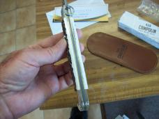 A.G.A. Campolin "The Sicilian" 12" Fighting Knife Maniago, Italy Genuine Stag/Antler UNUSED NIB.