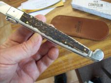A.G.A. Campolin "The Sicilian" 12" Fighting Knife Maniago, Italy Genuine Stag/Antler UNUSED NIB.