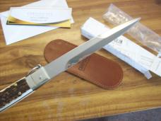 A.G.A. Campolin "The Sicilian" 12" Fighting Knife Maniago, Italy Genuine Stag/Antler UNUSED NIB.