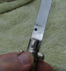 Italian Stiletto Older 6" Closed 11" Out Factory Edge No Peek No Shell Rostfrei Only Thick Old Stag 