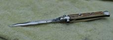 Italian Stiletto Kris 'B' Over Rostfrei Stiletto Siciliano 6" Open 11" Thick Stag Tight No Play