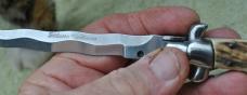 Italian Stiletto Kris 'B' Over Rostfrei Stiletto Siciliano 6" Open 11" Thick Stag Tight No Play