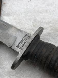 Vintage Kutmaster Stacked Leather Handle Fighting Knife