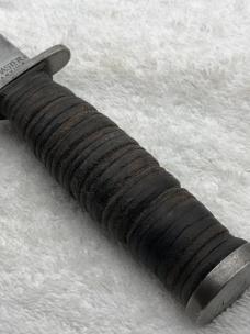 Vintage Kutmaster Stacked Leather Handle Fighting Knife