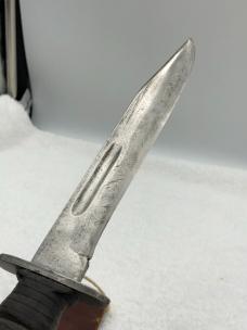 Vintage Kutmaster Stacked Leather Handle Fighting Knife