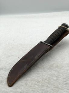 Vintage Kutmaster Stacked Leather Handle Fighting Knife