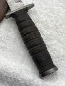 Vintage Kutmaster Stacked Leather Handle Fighting Knife